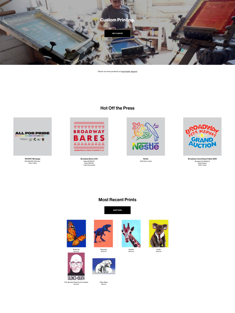 website homepage web design